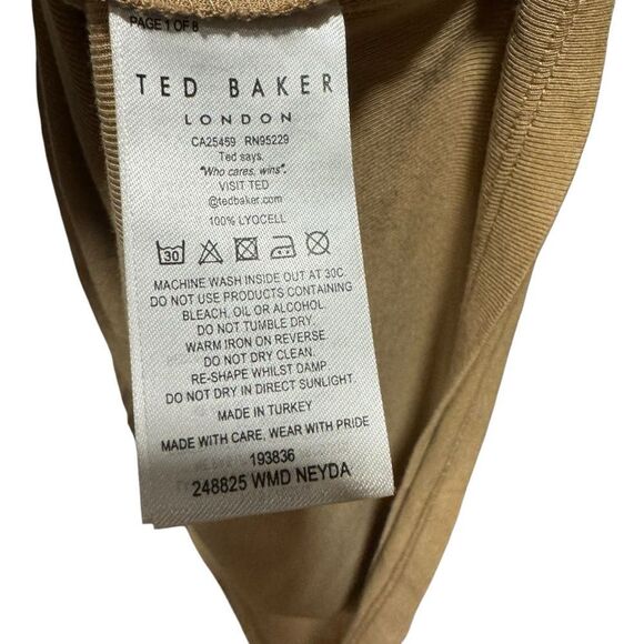 Revolve Ted Baker Neyda Camel Wrap Jersey Tan Long Sleeve dress - Picture 10 of 13